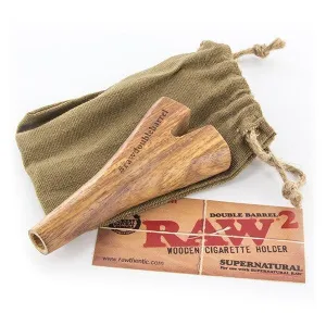 RAW - Double Barrel Wooden Cigarette Holder