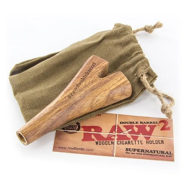 RAW - Double Barrel Wooden Cigarette Holder