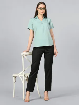 Regular crepe Top - Light blue