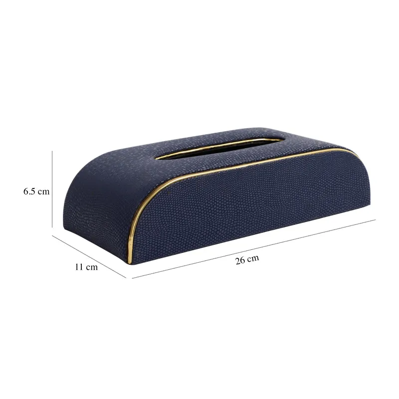 Relca Leather Tissue Box - Blue