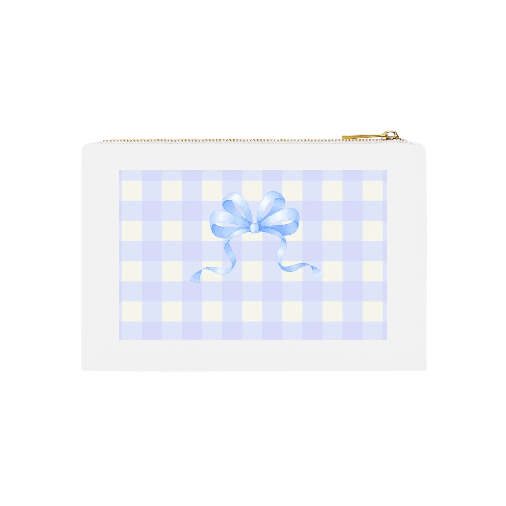 Ren Print for Blue Plaids Ribbon Cosmetic Bag