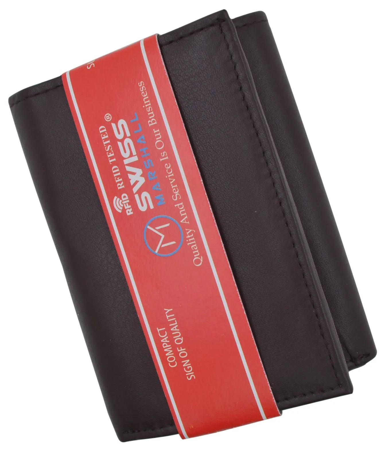 RFID Blocking Men's Premium Leather Trifold Flap ID Card Holder Wallet