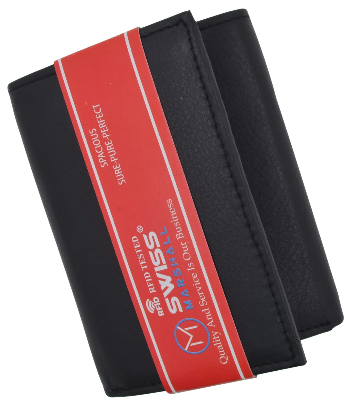 RFID Blocking Men's Premium Leather Trifold Flap ID Card Holder Wallet