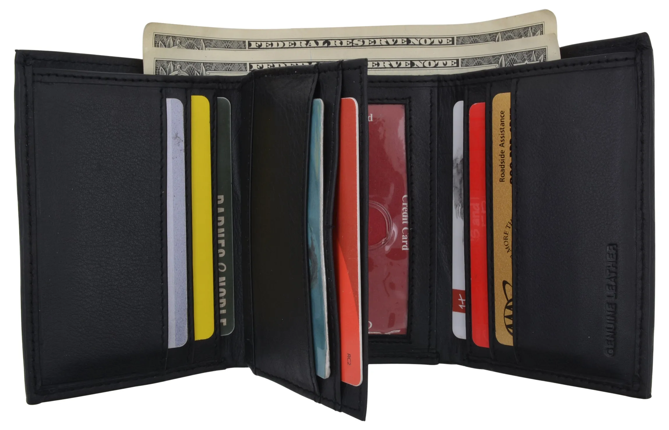 RFID Blocking Men's Premium Leather Trifold Flap ID Card Holder Wallet