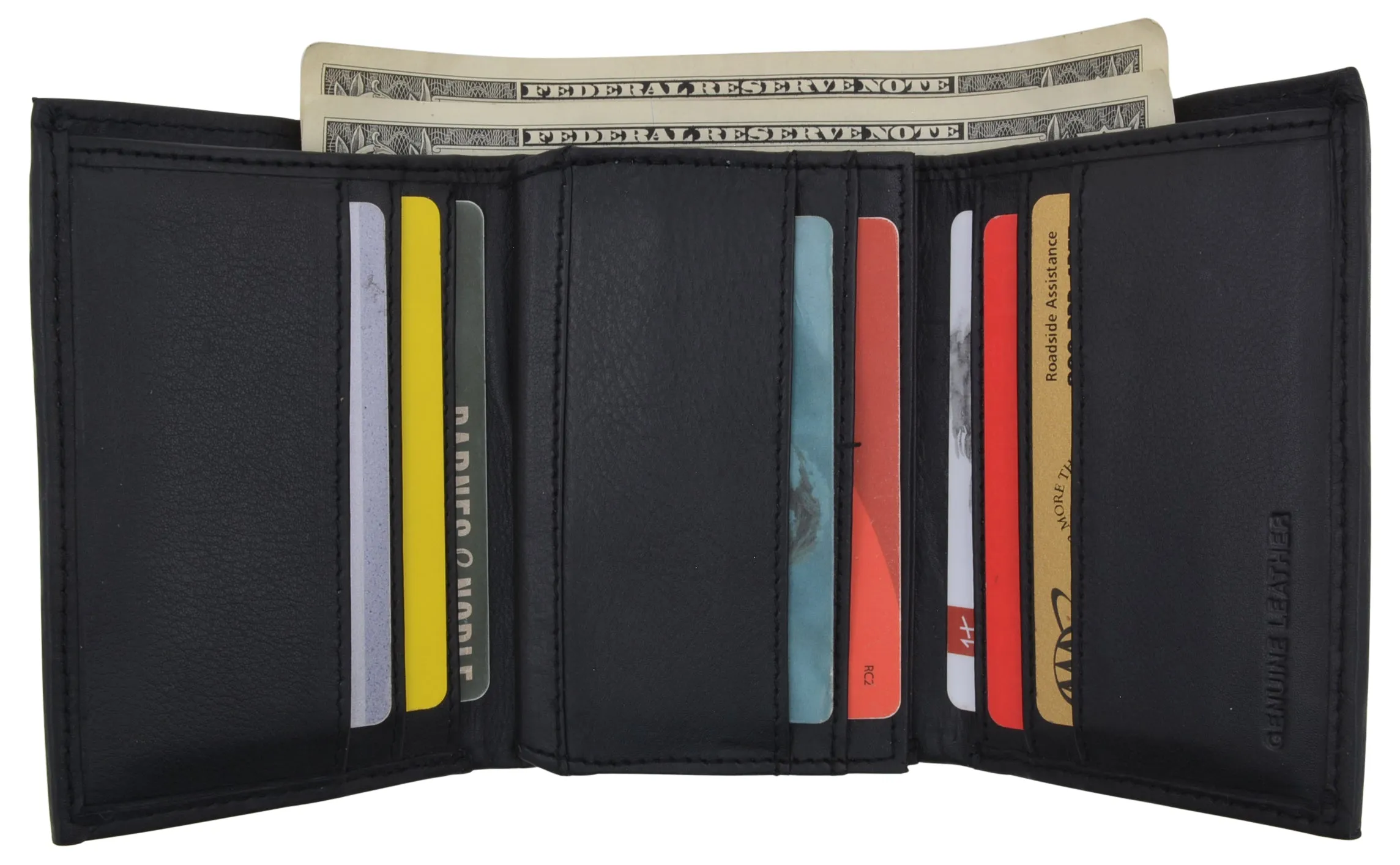 RFID Blocking Men's Premium Leather Trifold Flap ID Card Holder Wallet