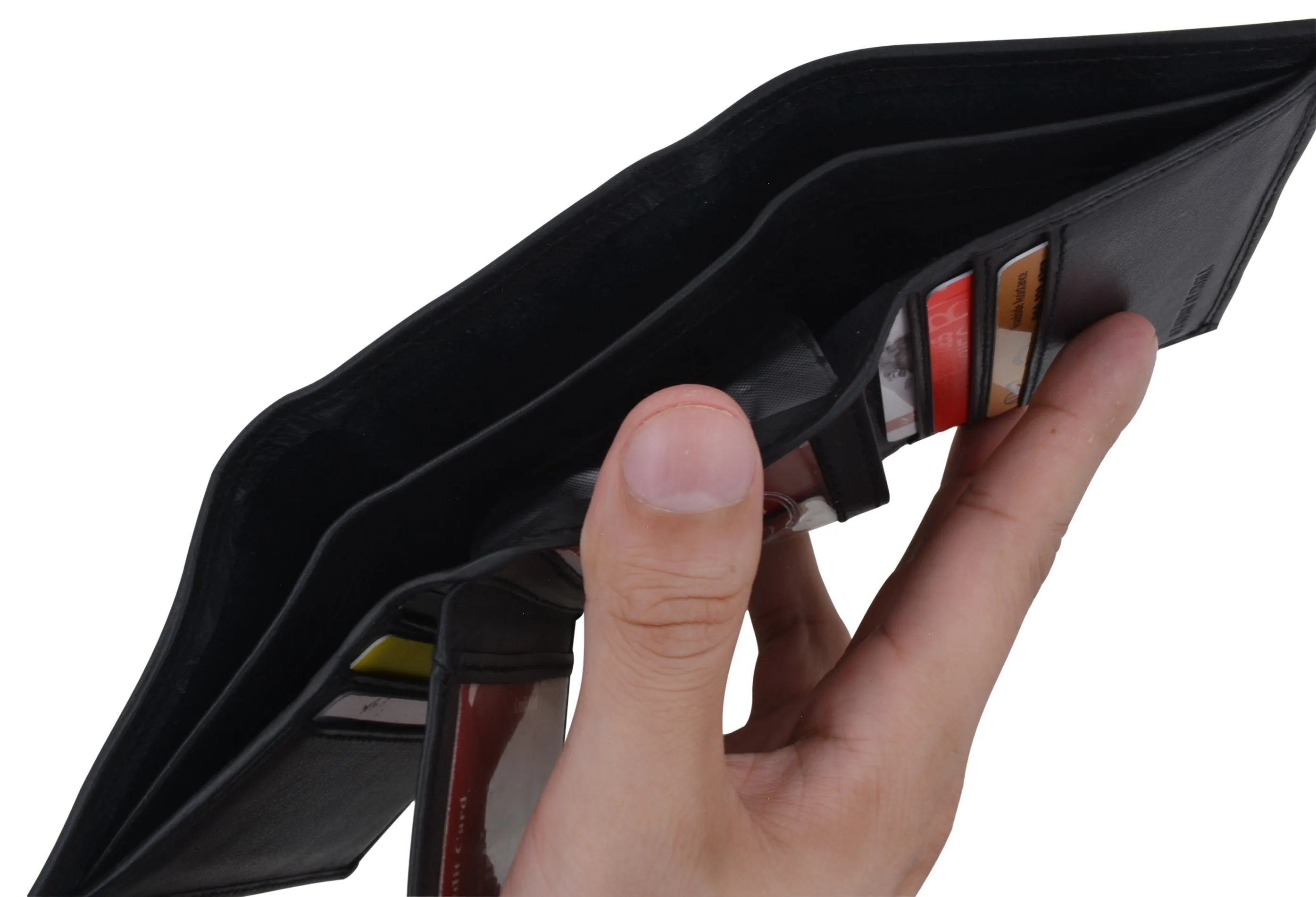 RFID Blocking Men's Premium Leather Trifold Flap ID Card Holder Wallet