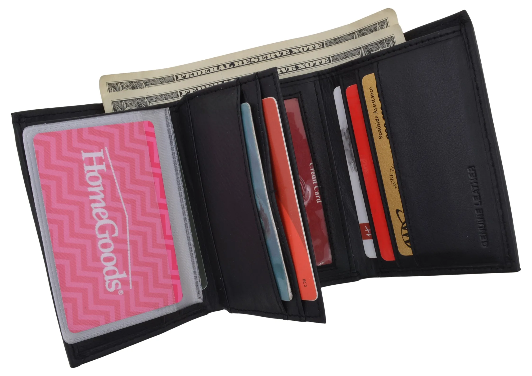 RFID Blocking Men's Premium Leather Trifold Flap ID Card Holder Wallet
