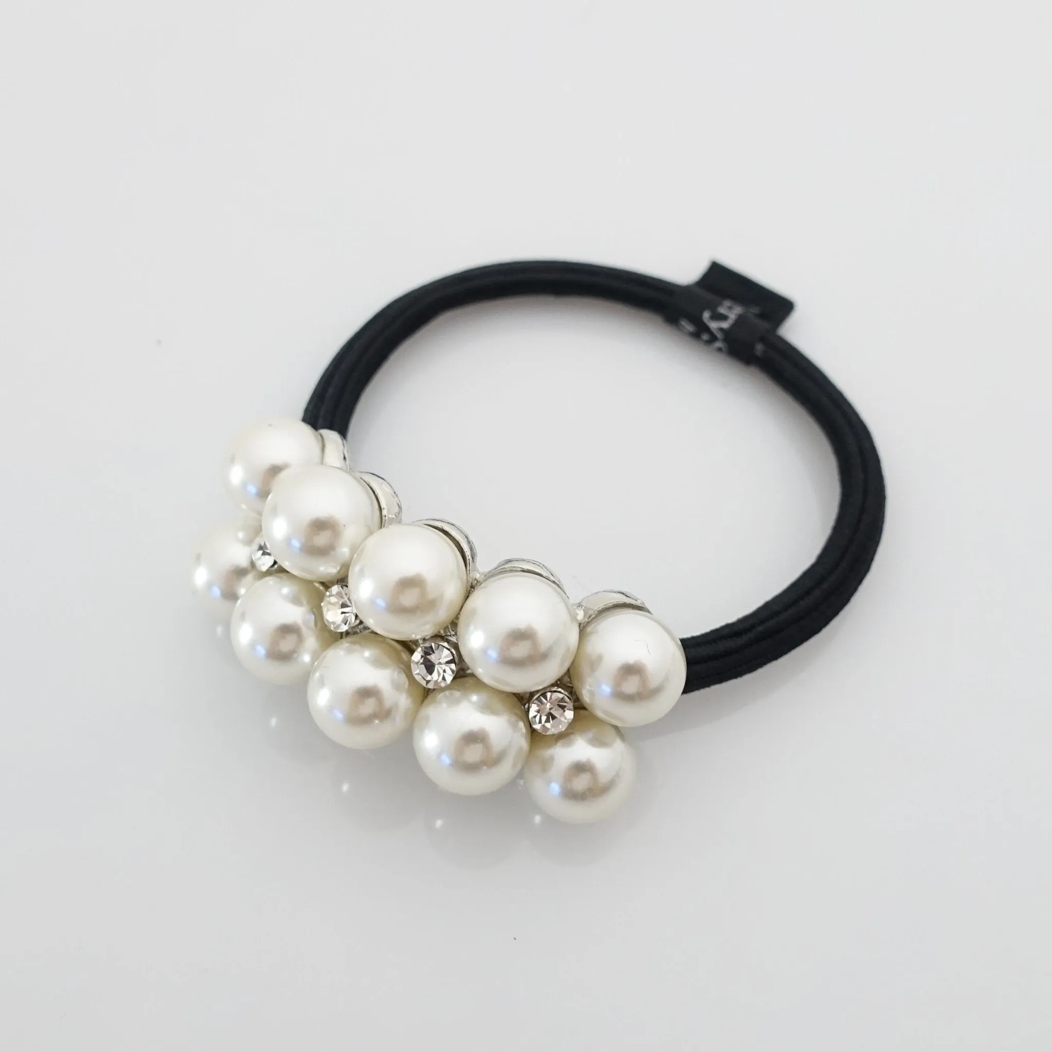 rhinestone pearl decorated hair elastic ponytail holder women hair tie accessory
