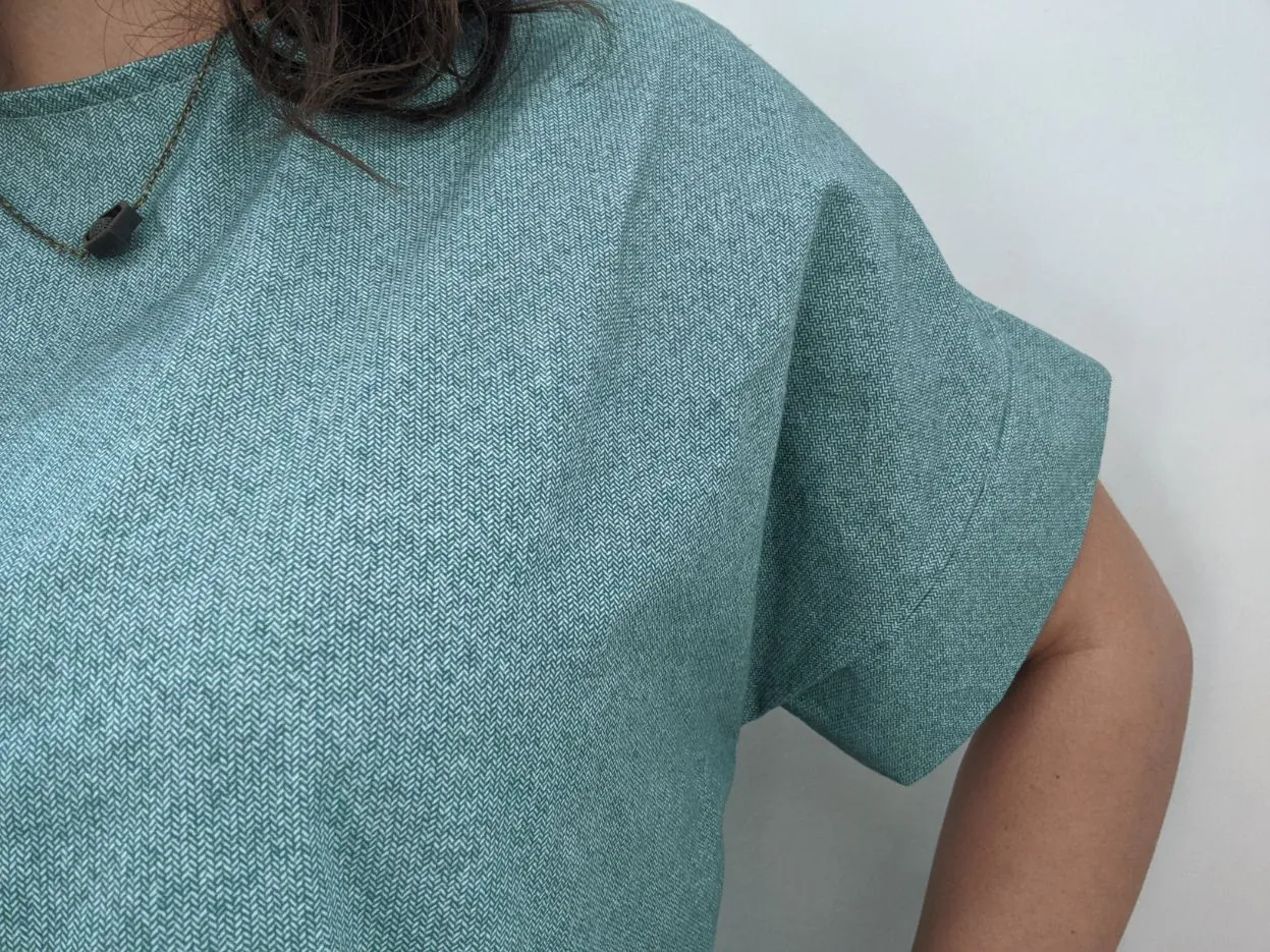Ribbed Print | Emerald Herringbone R3C5