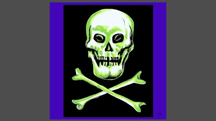 Rice Symphony Silk 36 inch - Skull and Cross Bones