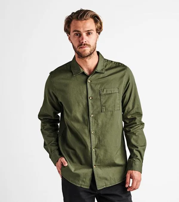Roark Well Worn Comfort Button Up Shirt |Green