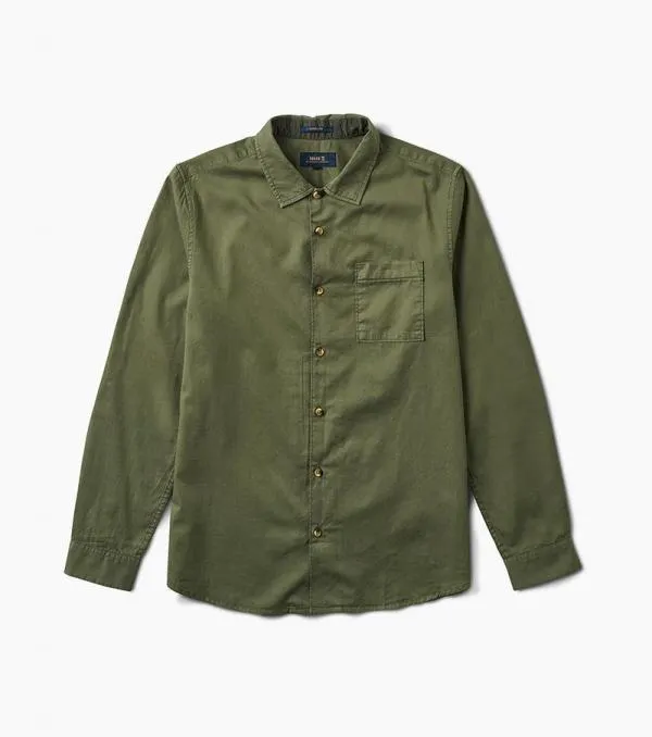 Roark Well Worn Comfort Button Up Shirt |Green