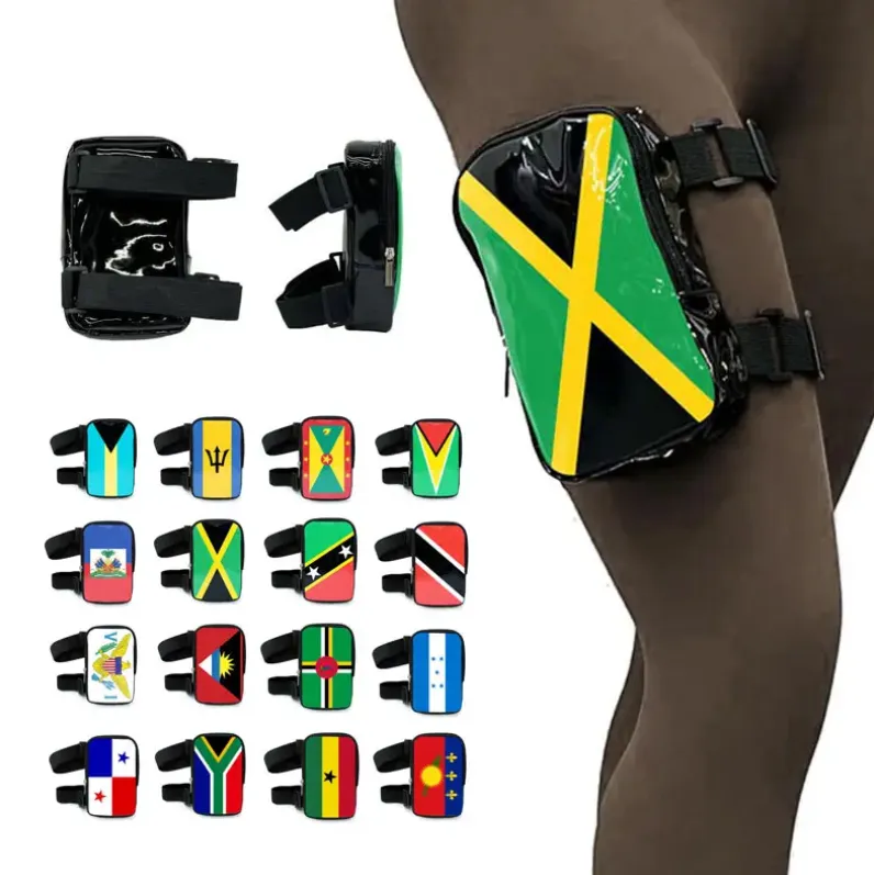 Run & Revel Caribbean Carnival Adjustable Thigh/Leg Bag - Dominica