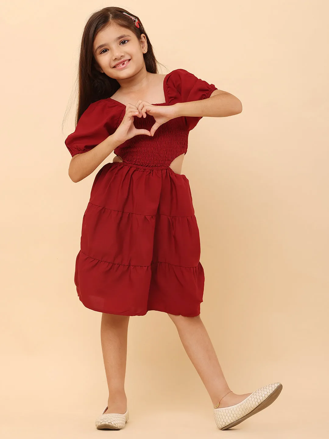 Scarlet Serenade: An Exquisite Smocked Dress