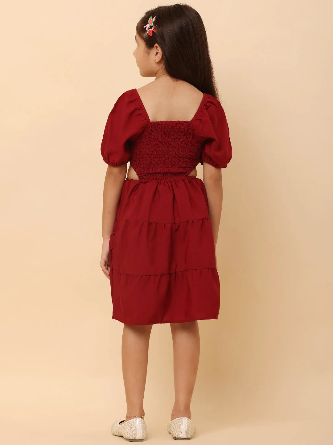 Scarlet Serenade: An Exquisite Smocked Dress