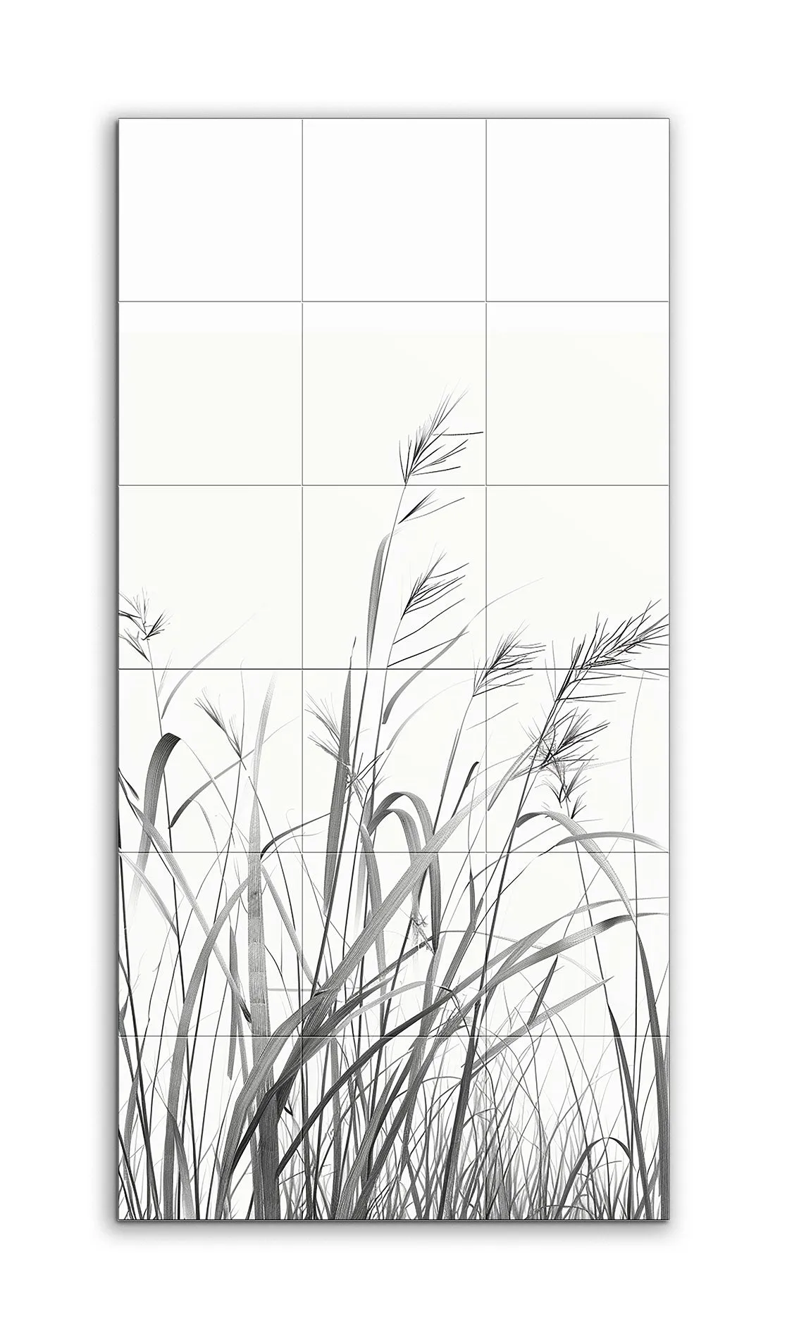 Serene Grayscale Elegance: Tall Grasses