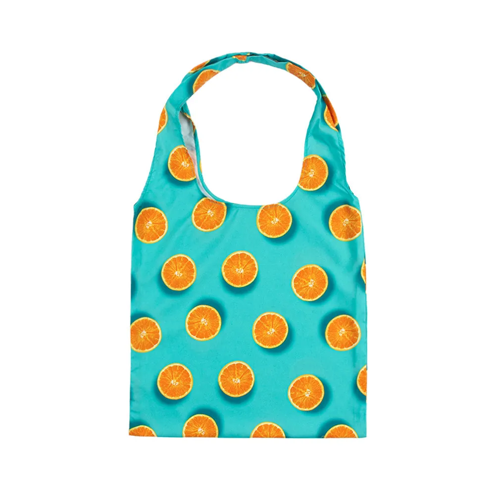 SHEIKHOZ Pop Orange Printed Tote Bag