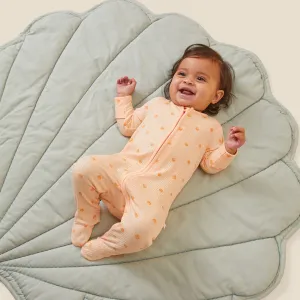Shell Print Ribbed Clever Zip Sleepsuit
