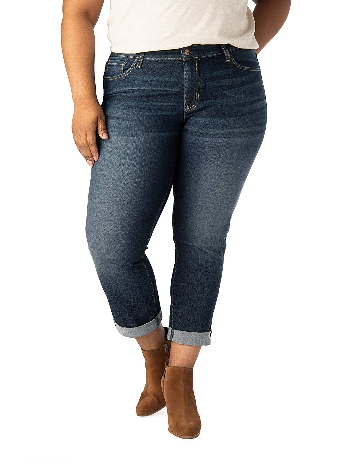 Signature by Levi Strauss & Co. Gold Label Women's Mid Rise Slim Boyfriend Jeans