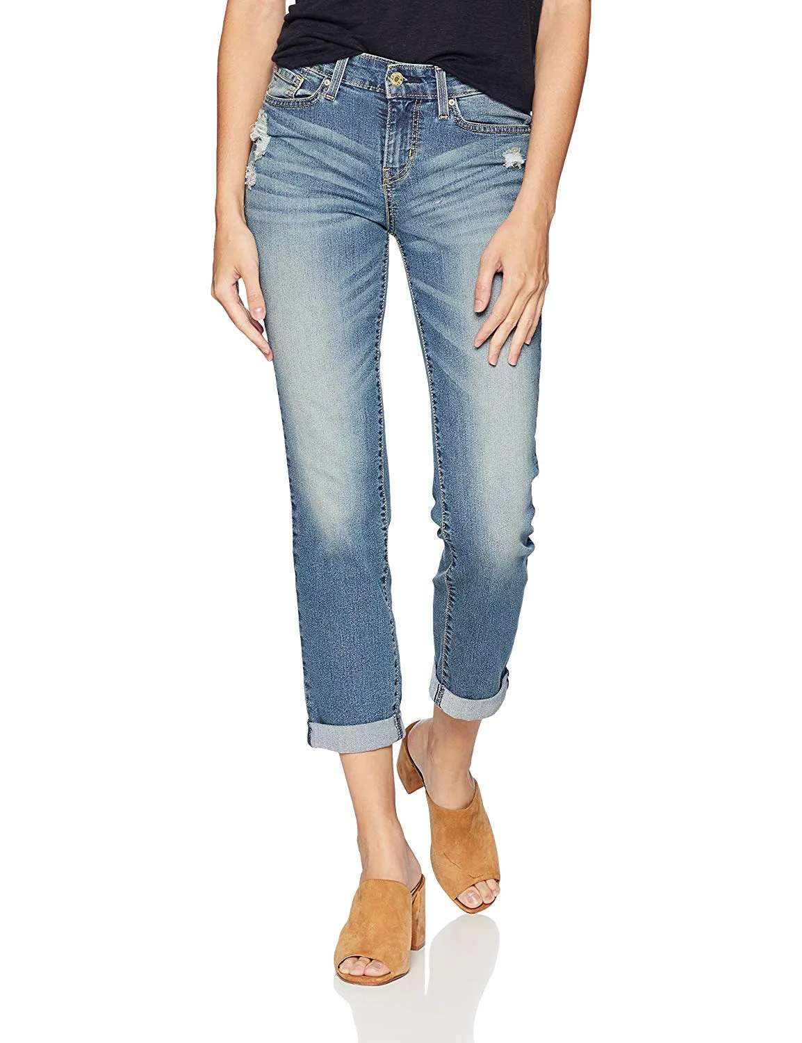 Signature by Levi Strauss & Co. Gold Label Women's Mid Rise Slim Boyfriend Jeans
