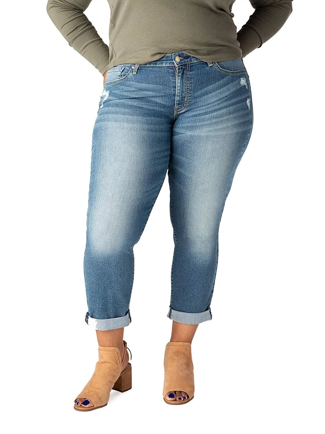 Signature by Levi Strauss & Co. Gold Label Women's Mid Rise Slim Boyfriend Jeans
