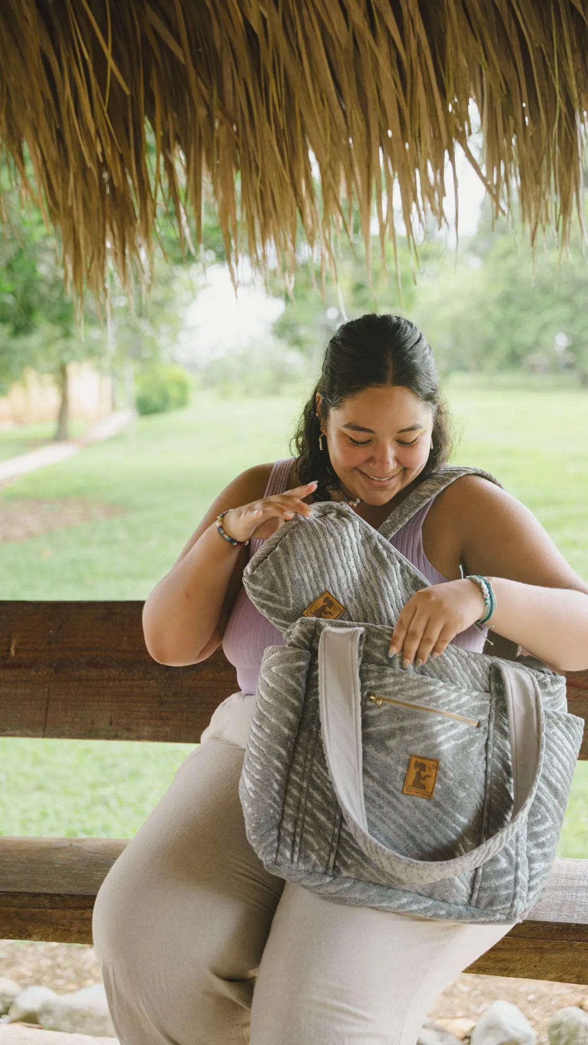 Silver Stripe Cosmetic Pouch