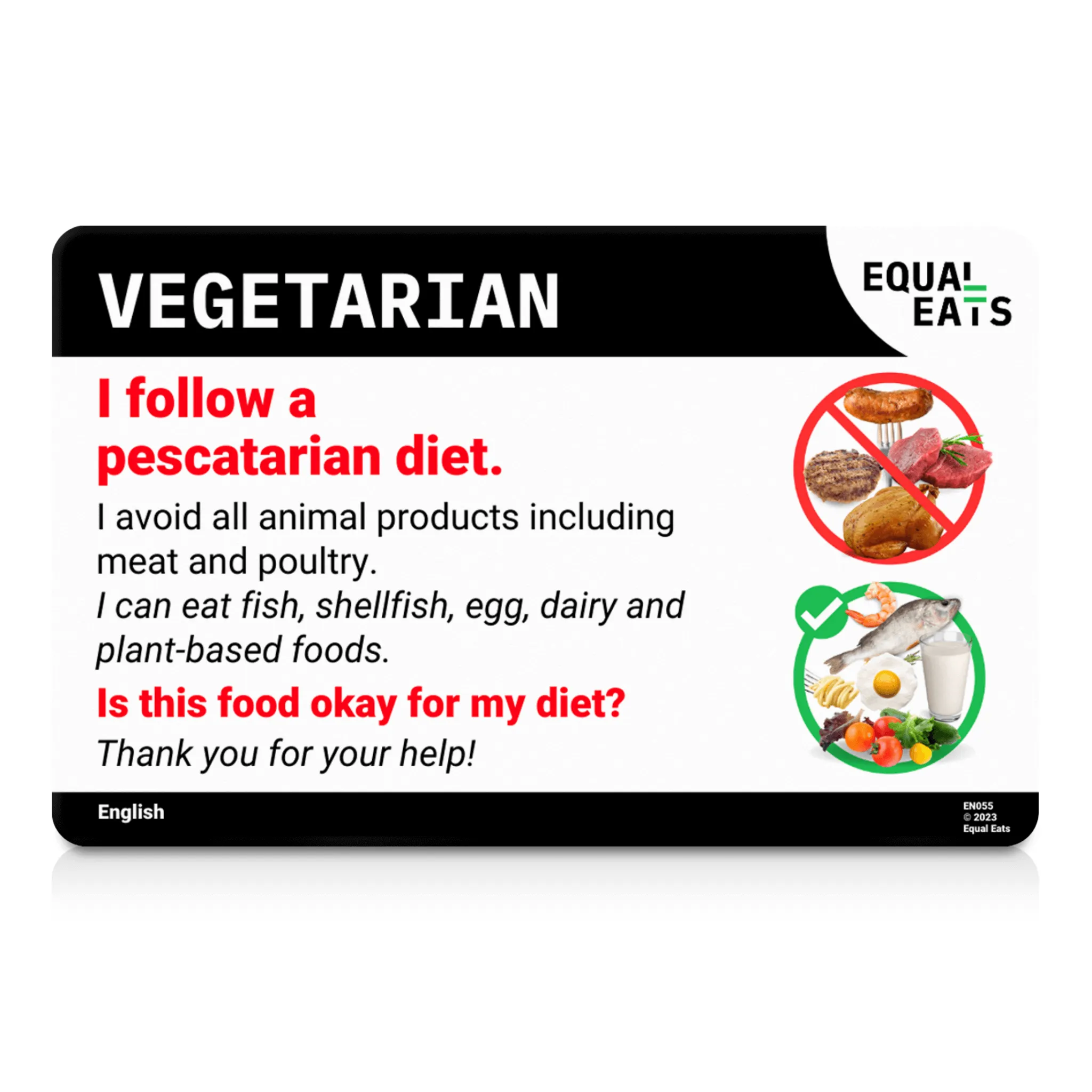 Simplified Chinese Pescatarian Card