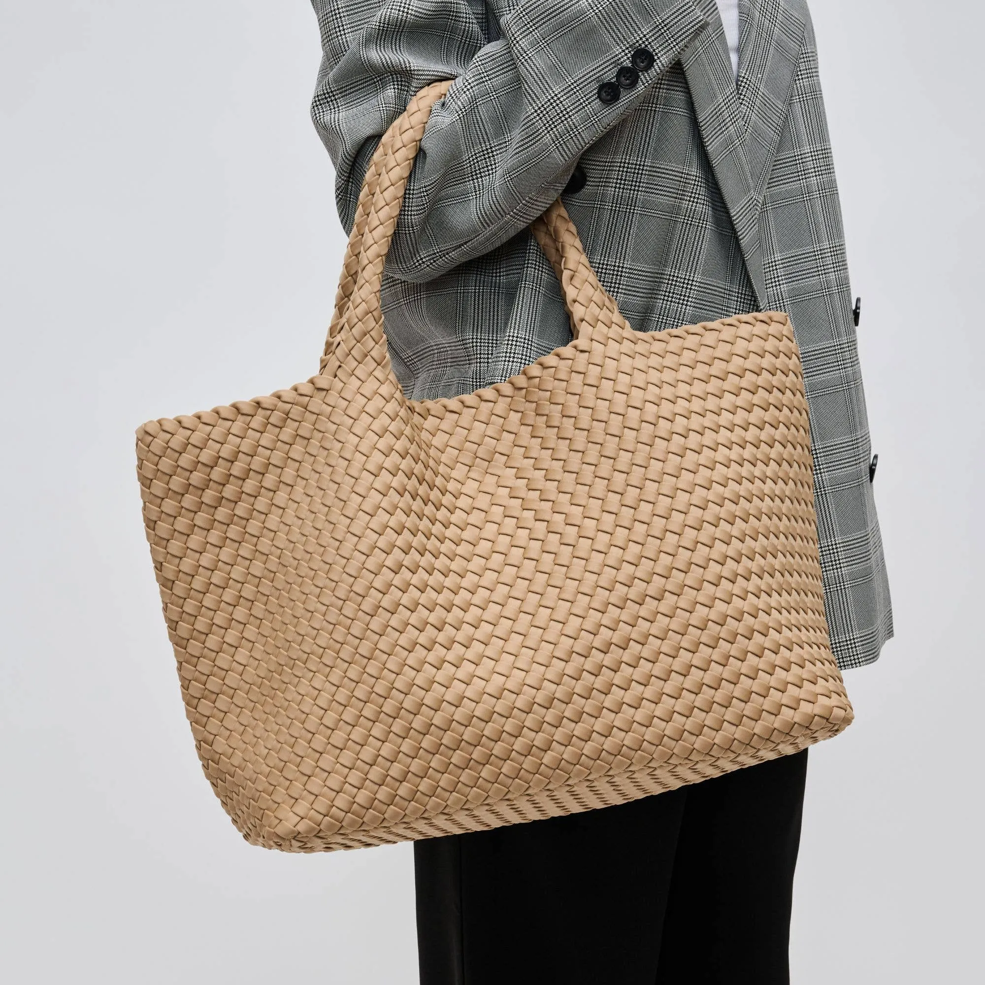 Sky's The Limit - Large Woven Neoprene Tote-Olive Color