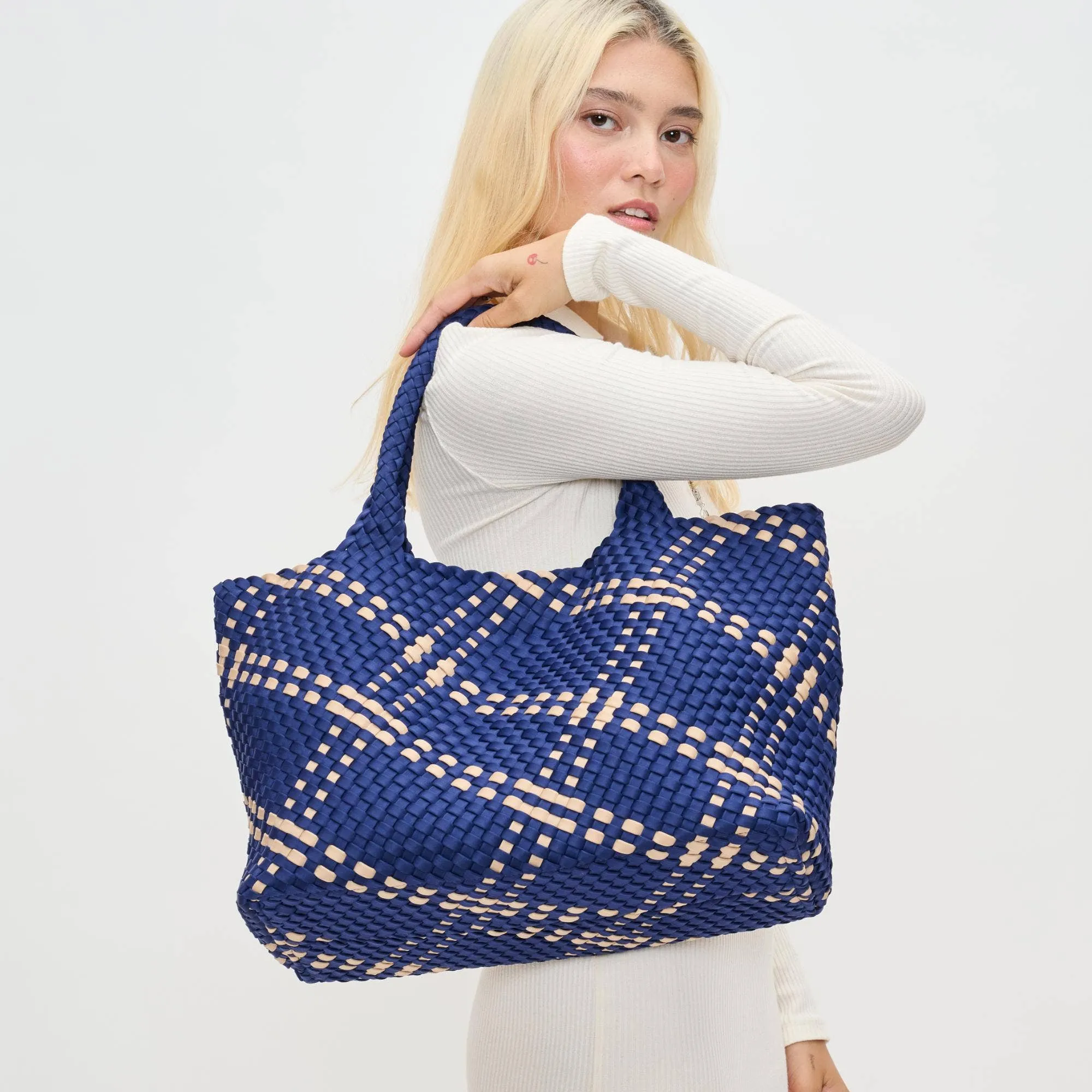 Sky's The Limit - Large Woven Neoprene Tote-Olive Color