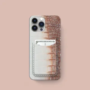 Slim Card Case 1/1 African For iPhone 16 Pro In Himalayan Crocodile
