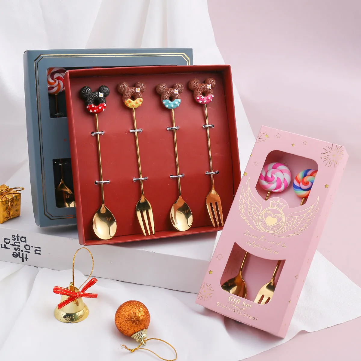 Small Spoon Dessert Fork Donut Spoon Lollipop Macaron Spoon Small Spoon Mouse Head