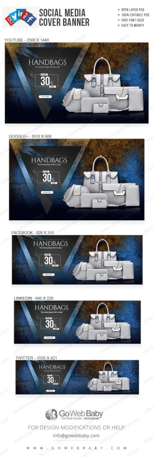 Social Media Cover Banner - Fashion Handbag Catalogue For Website Marketing