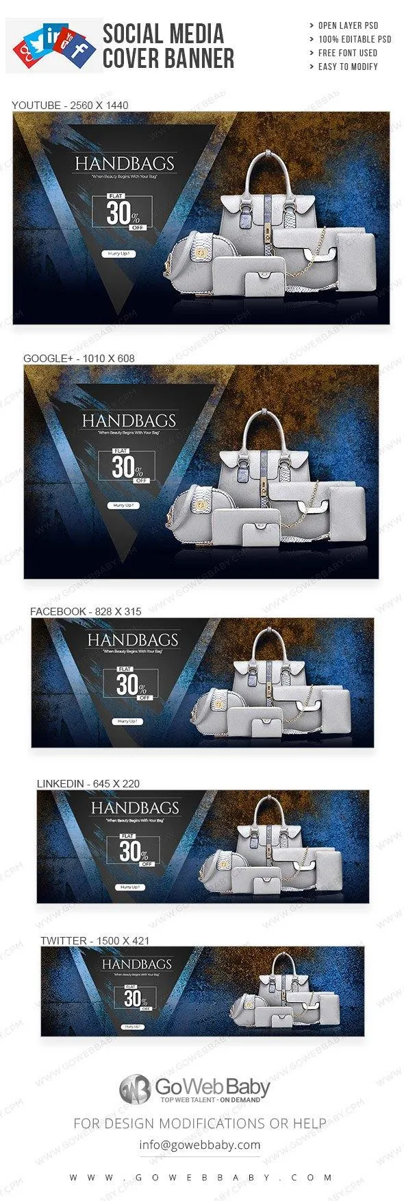 Social Media Cover Banner - Fashion Handbag Catalogue For Website Marketing