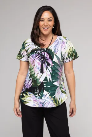 Soft Print Longer Sleeve Jersey Top