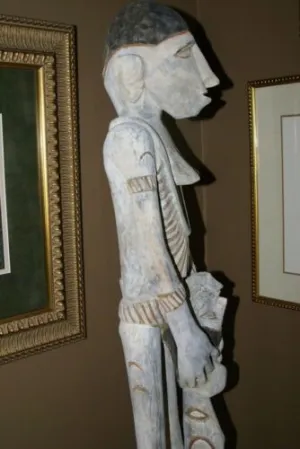 SOLD Rare Asmat Art Hand carved 5 ft  Totem Pole Cannibal Head Hunter Idol Irian Jaya