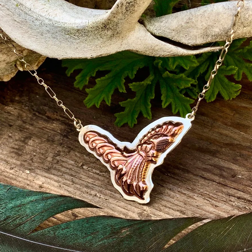 Sterling silver and copper necklace.