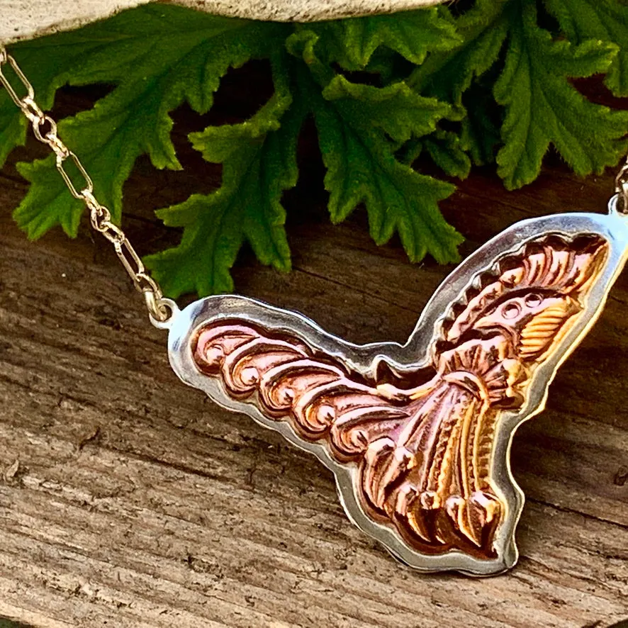 Sterling silver and copper necklace.