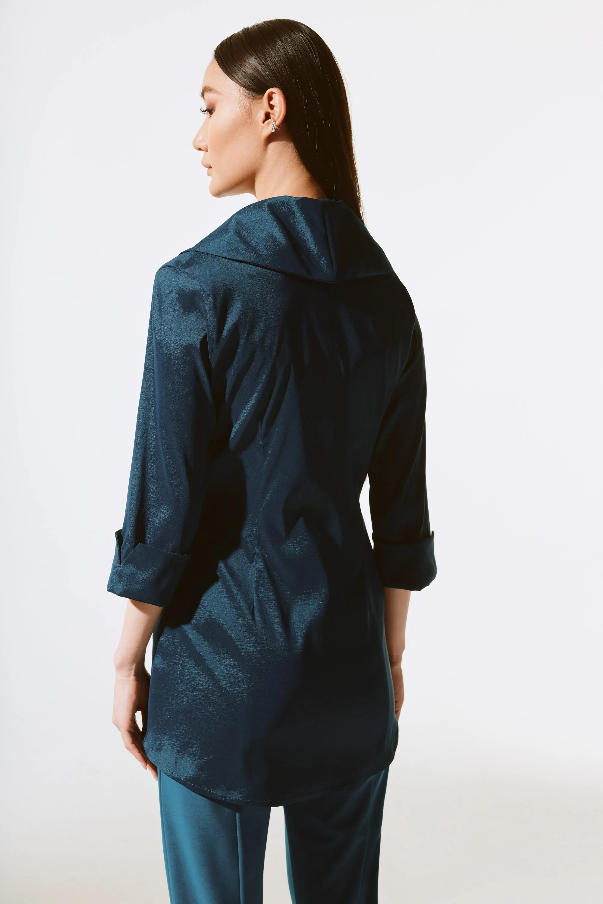 Stretch Taffeta Front Tie Cover Up
