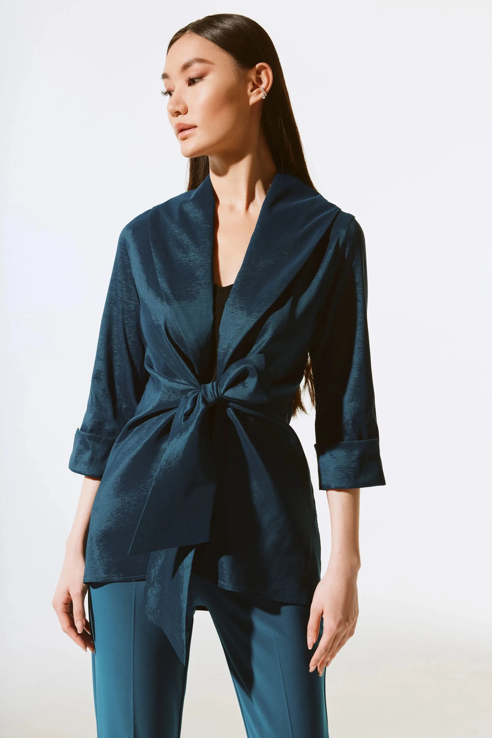 Stretch Taffeta Front Tie Cover Up