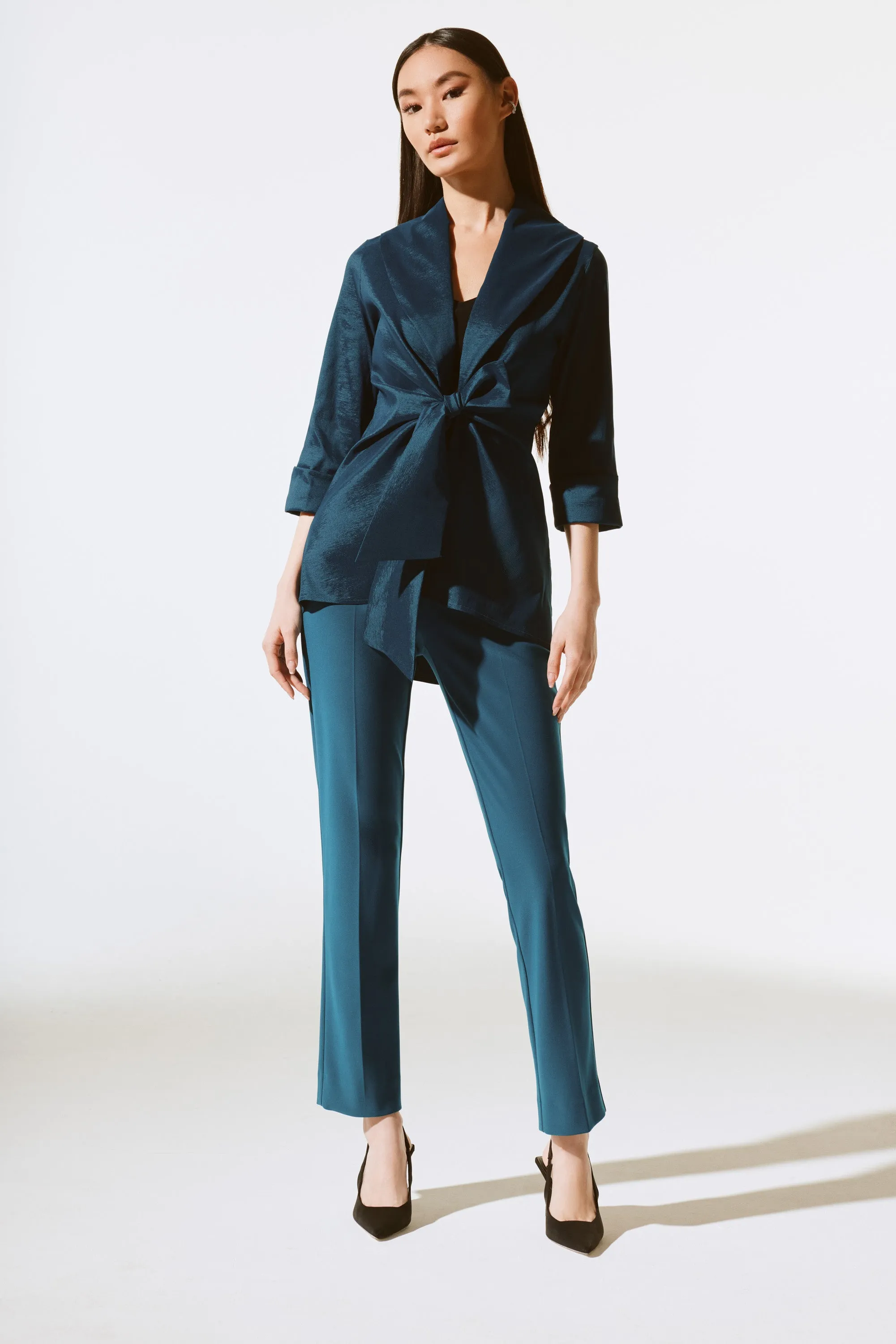 Stretch Taffeta Front Tie Cover Up