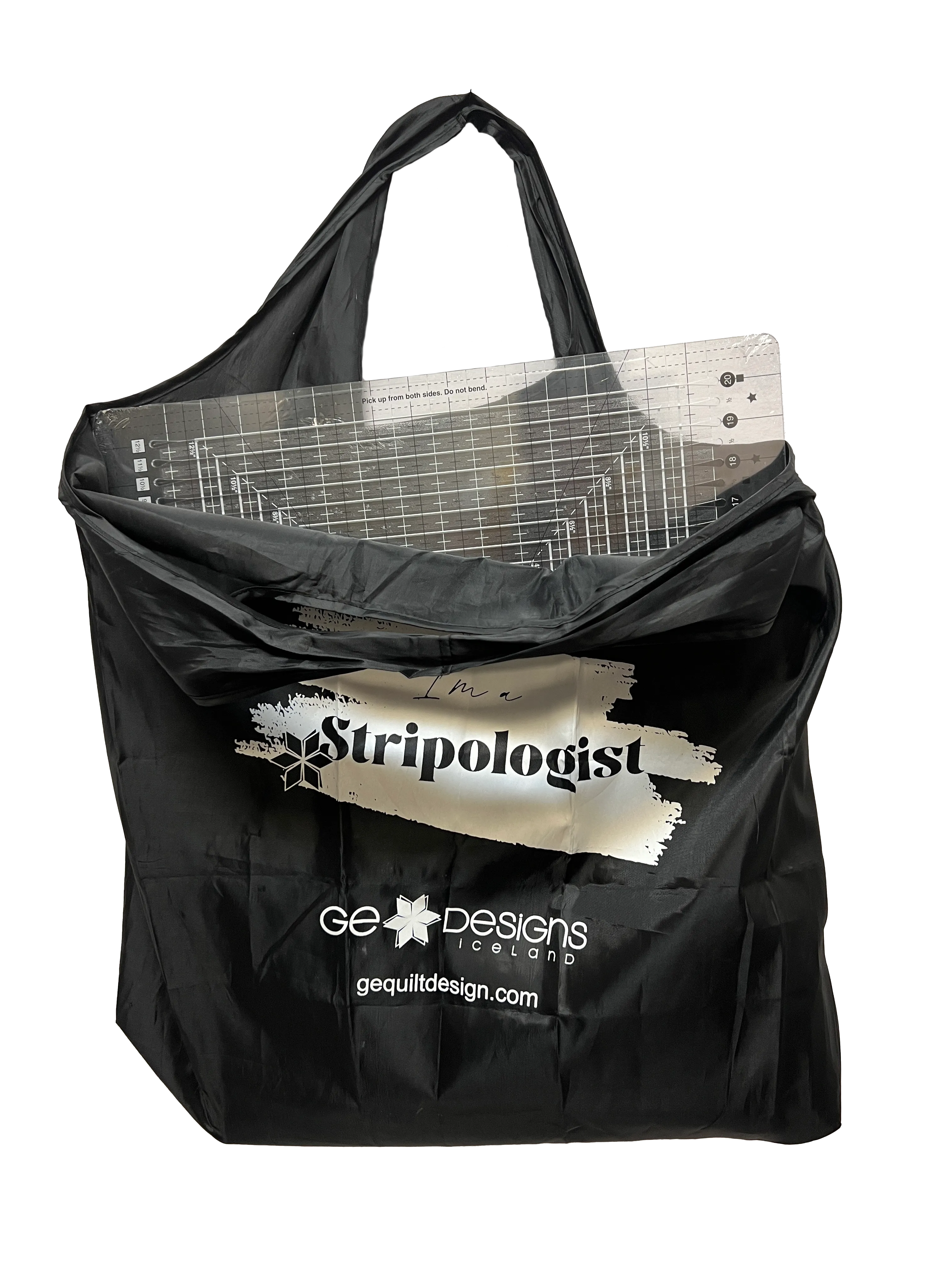 Stripology Tote Bag Black