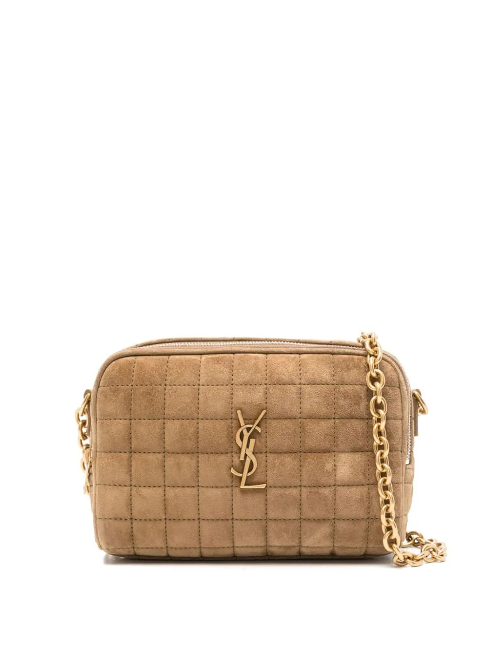 Suede Cassandre Matelassé Carré Camera Bag