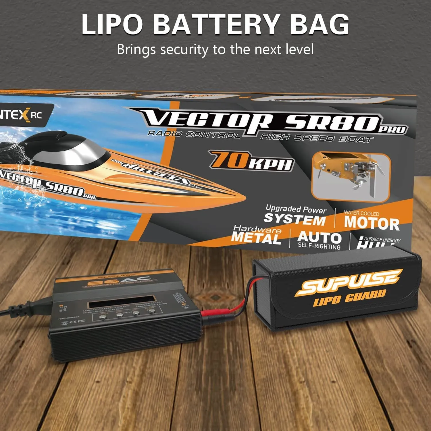 SUPULSE 2pcs Lipo Storage Bag Fireproof Explosionproof for Battery Charge and Storage