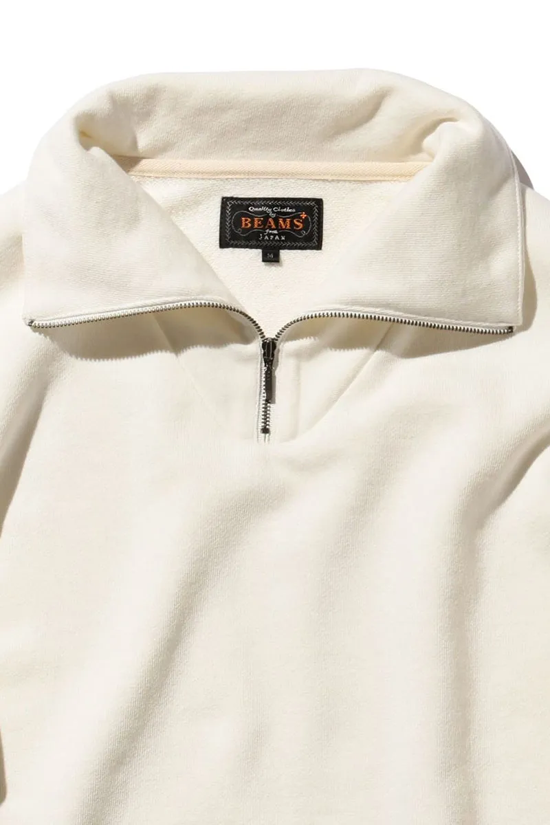 Sweat Half Zip - White