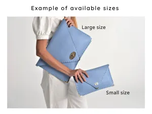 Symmetria  leather clutch in nude: Gold / Large