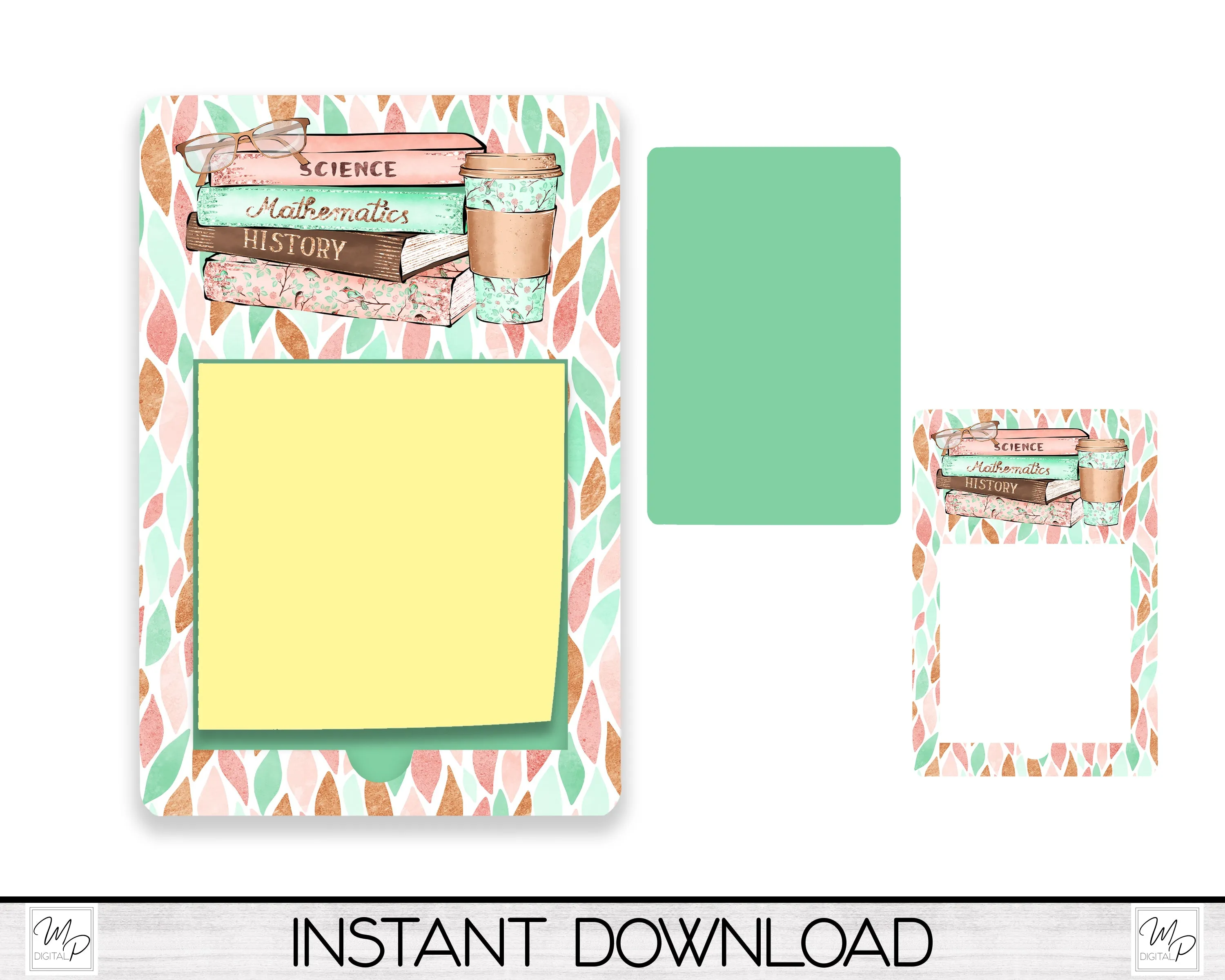 Teacher Sticky Notepad Holder PNG Sublimation Design, Note Pad Holder Digital Download