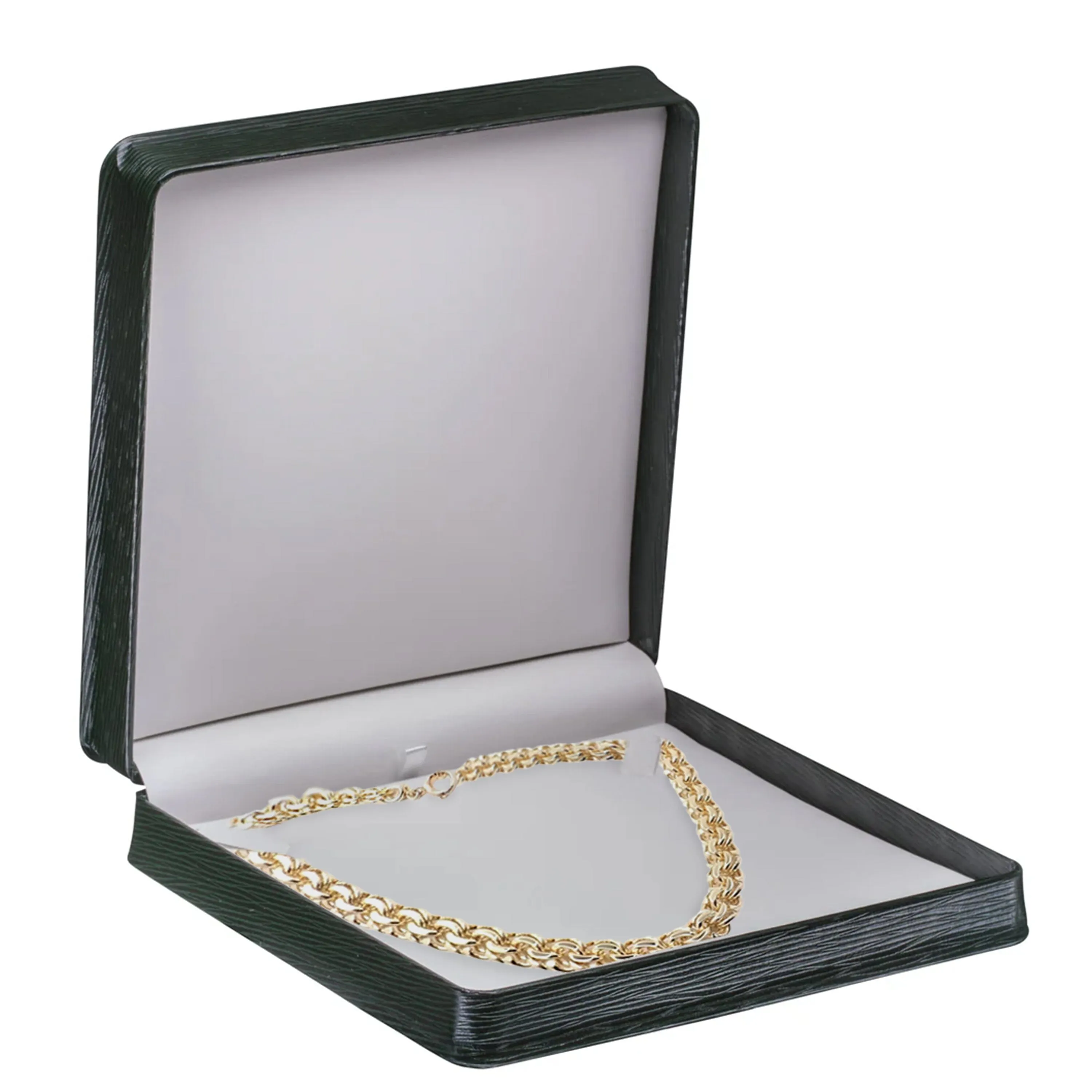 Textured Leatherette Necklace Box, Exquisite Collection