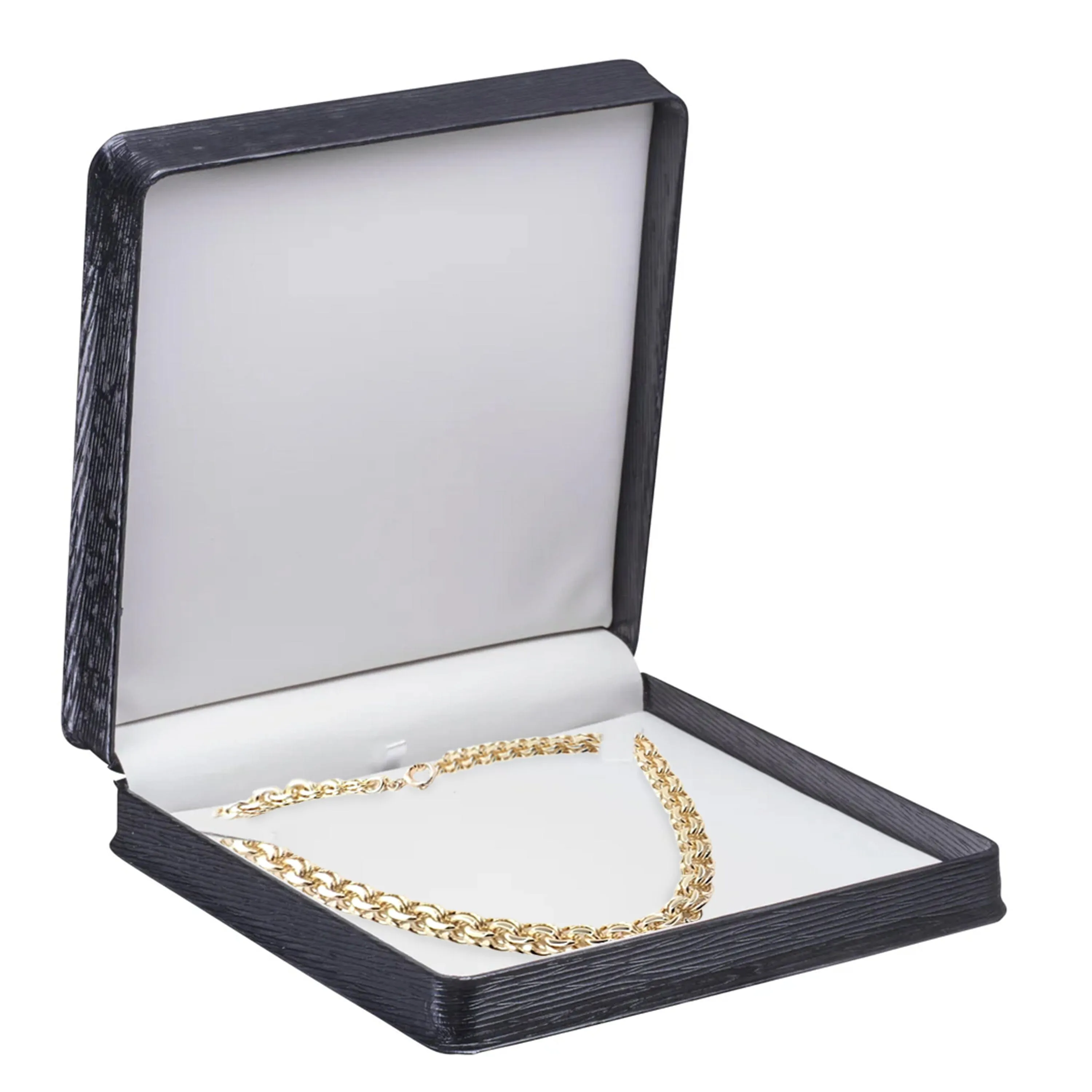 Textured Leatherette Necklace Box, Exquisite Collection