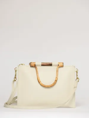 The Bamboo Clutch   Crossbody | Ivory