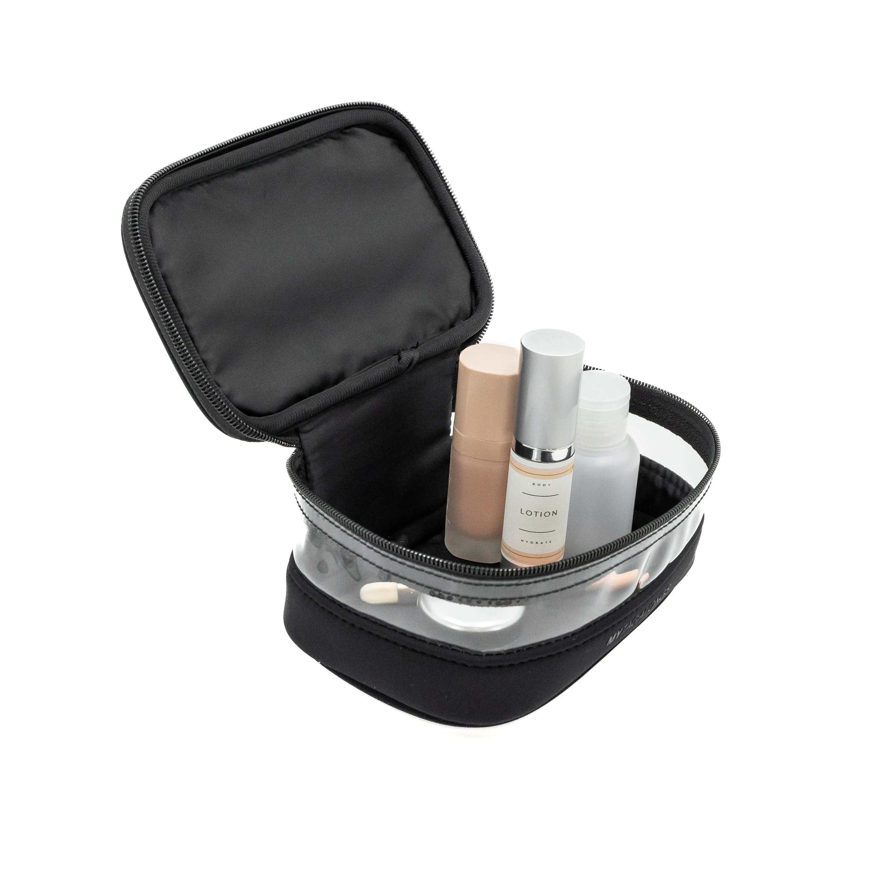THE MINI CLEAR TRAIN CASE - BLACK